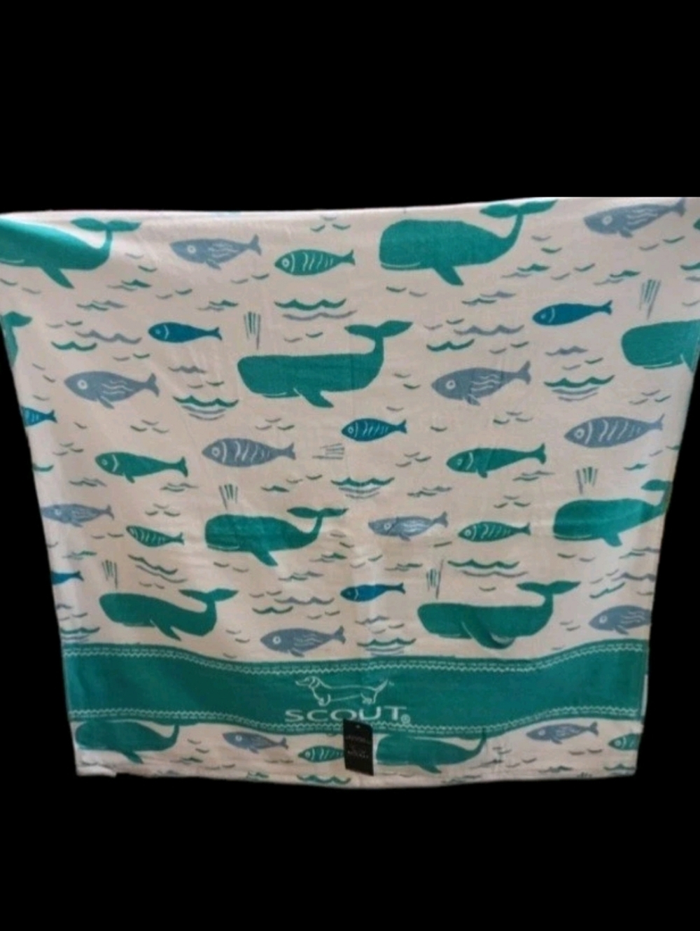SCOUT Brand Pool BEACH TOWEL Blanket Bath Sheet Whale Fish Nautical Seashore New